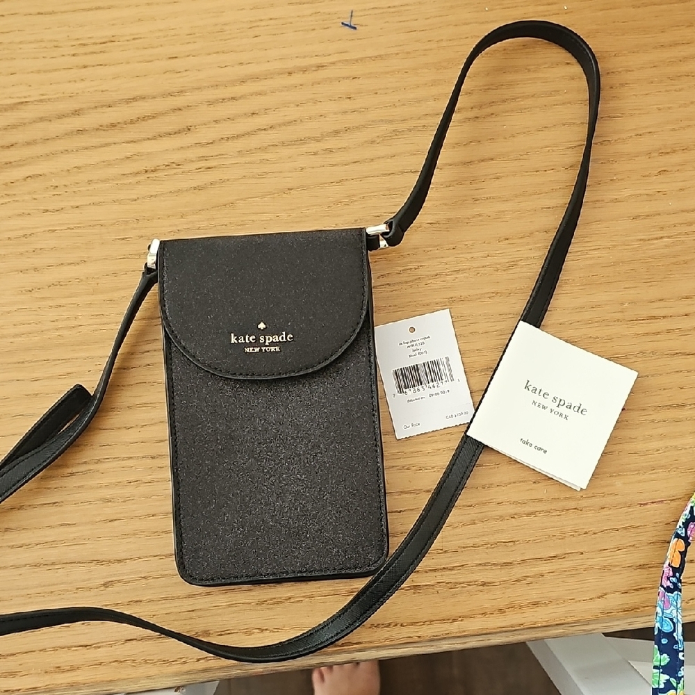 Kate Spade Black Glitter Crossbody Bag